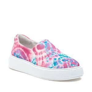 Sneakers 6.5 M J/Slides Platform Pink/Blue Tie Dye Chunky Slip On Tennis Shoes